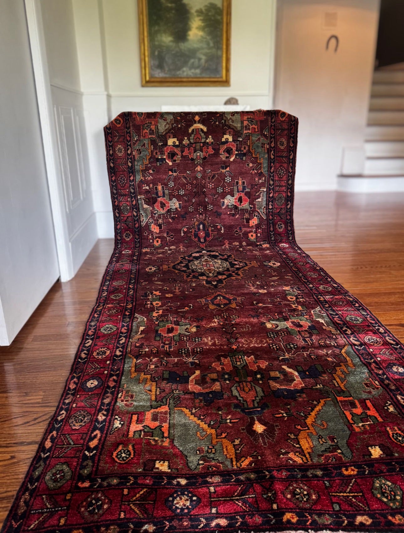 Pomegranate Heriz-Karaja Garden Runner 4’2 x 11’ circa 1925-1935