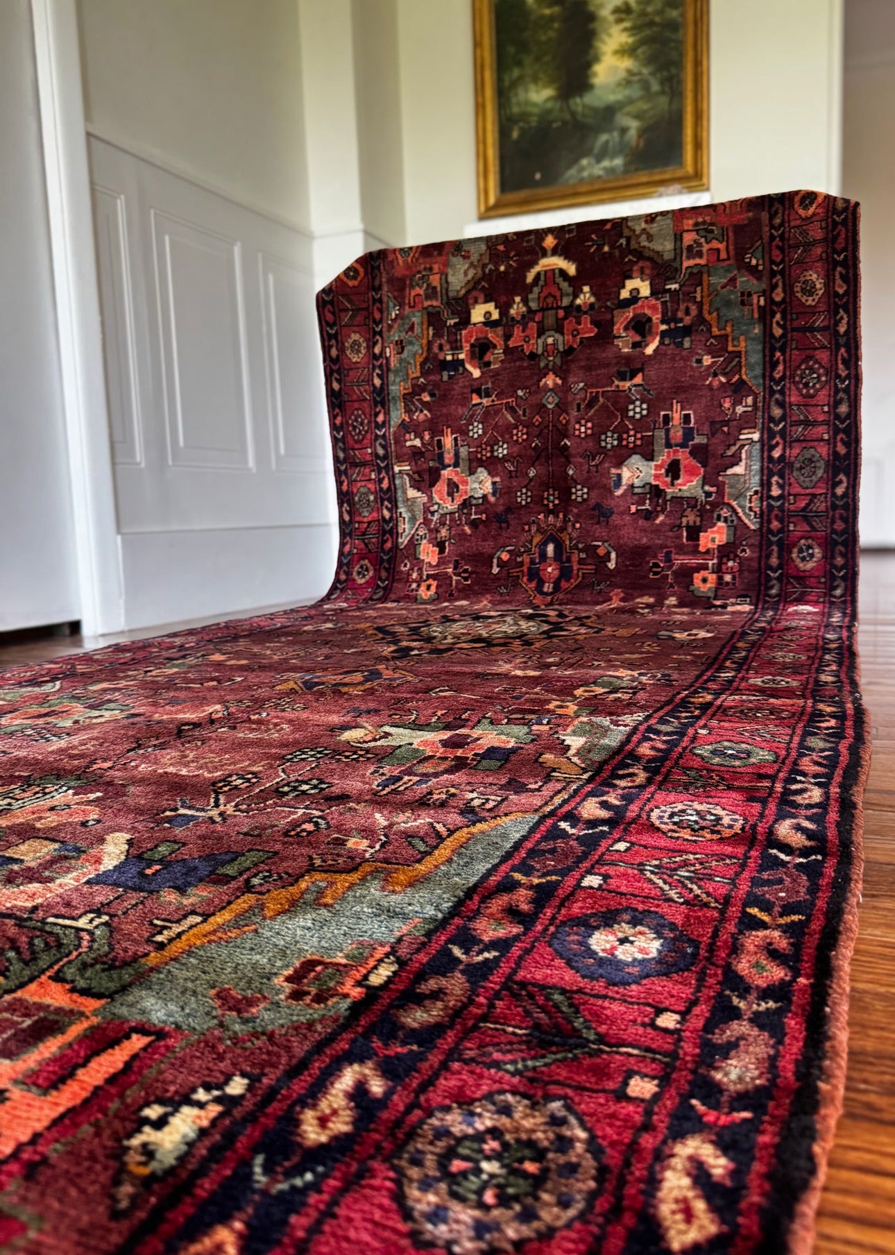 Pomegranate Heriz-Karaja Garden Runner 4’2 x 11’ circa 1925-1935