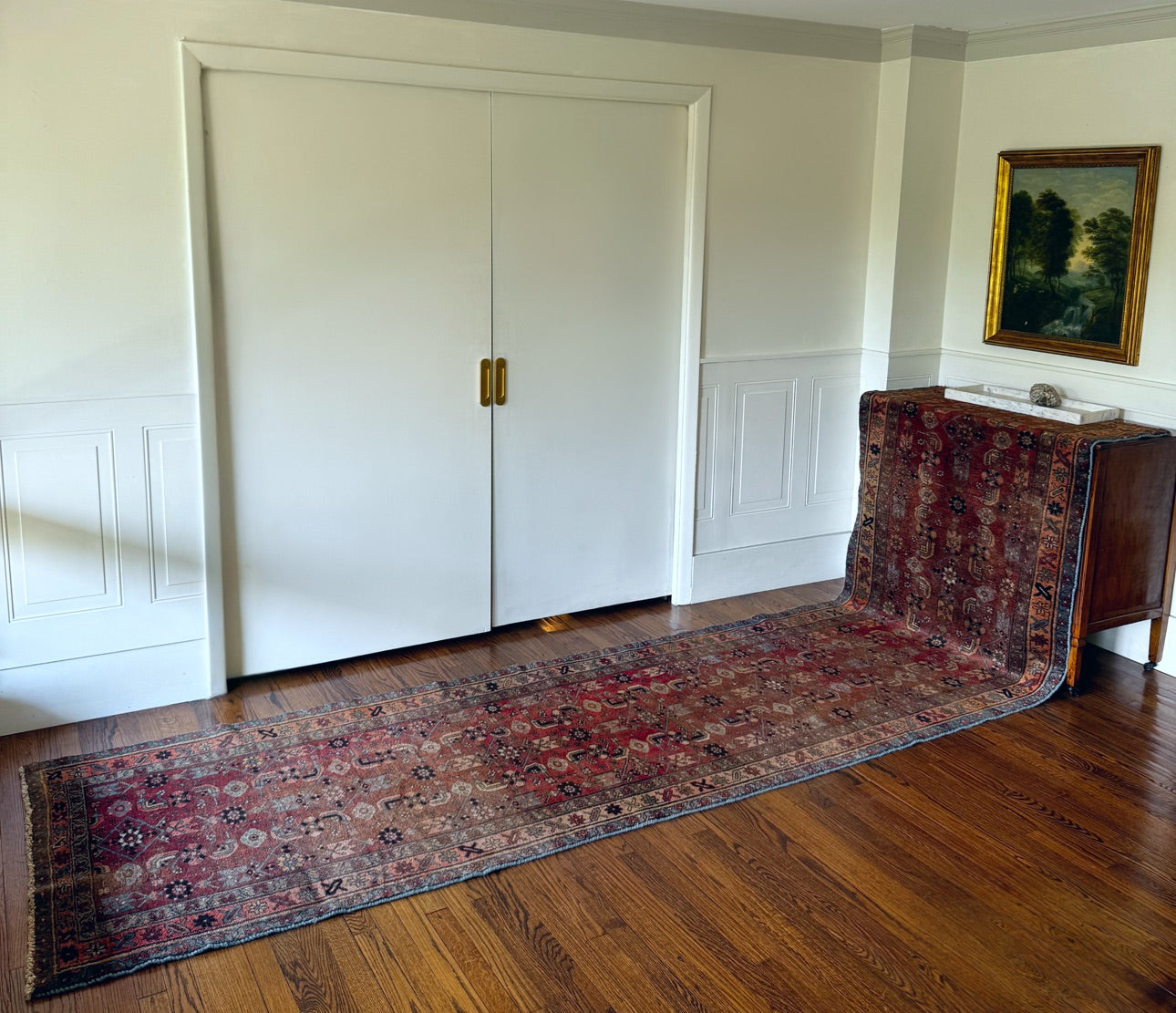 Cocoa-Brick Malayer Runner 3’7 x 14’7 circa 1920-1935