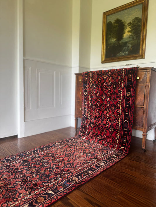 Crimson Mina-Khani Runner — 2’8” x 13’4”1940s–1960s