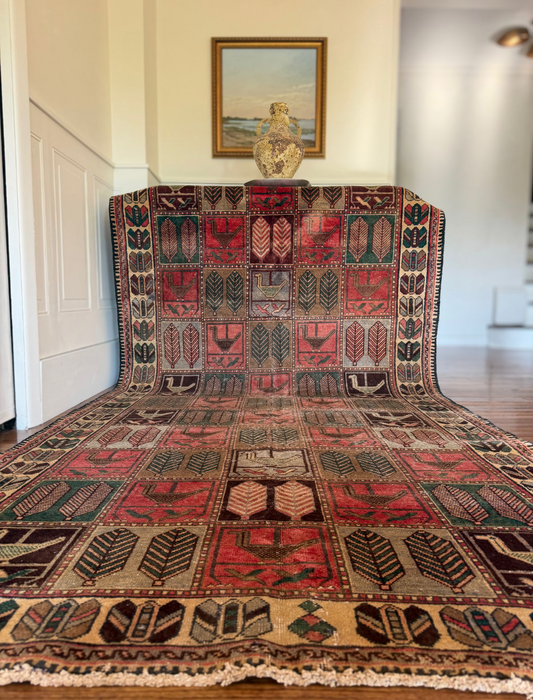 Vintage Afghan Baluch Bird & Cypress Rug 4’9 x 9’3 circa