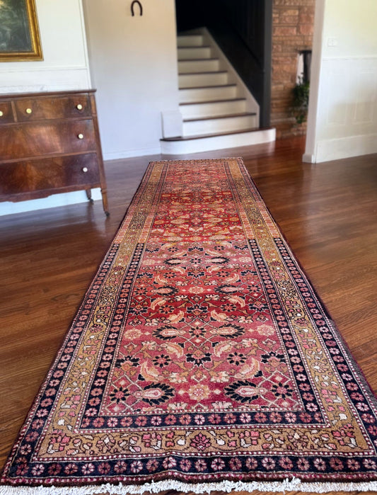Vintage Harvest Vine Malayer runner 3’8 x 14’