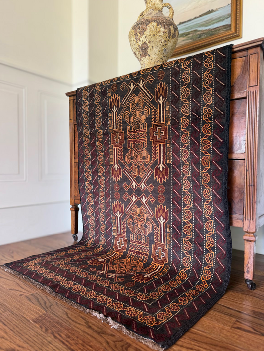 Vintage Sable Baluch rug 2’10 x 5’ circa 1950-1970