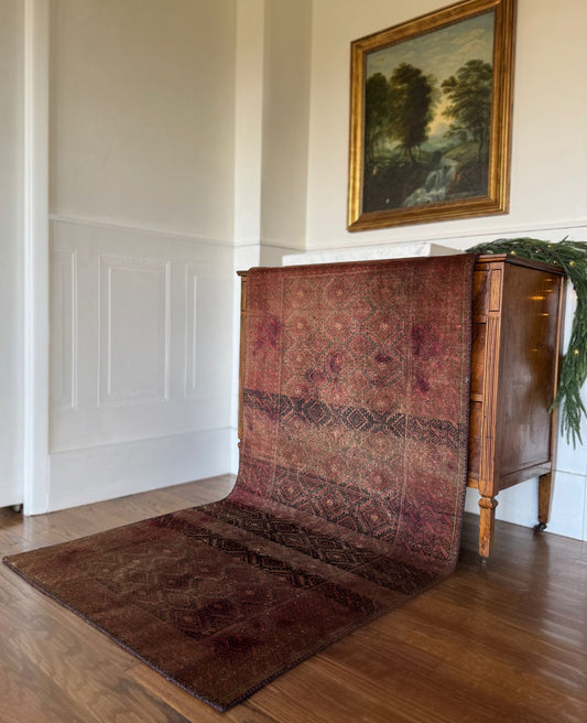 Vintage Raisin Baluch Runner 3’1 x 6’2 Circa 1910–1930