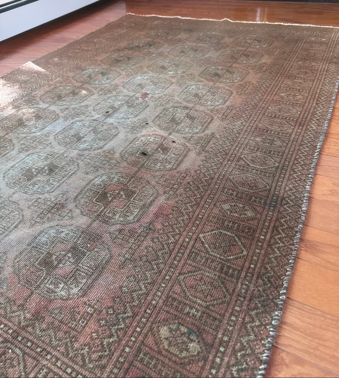 Vintage handmade Anatolian flat weave rug 3’ 10 X 5’ 2