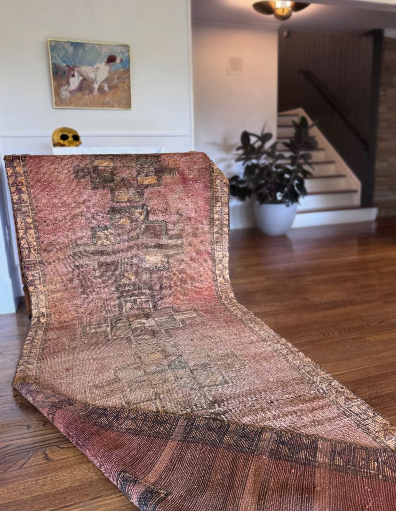 Vintage handmade Turkish wool Runner 4’ x 11’