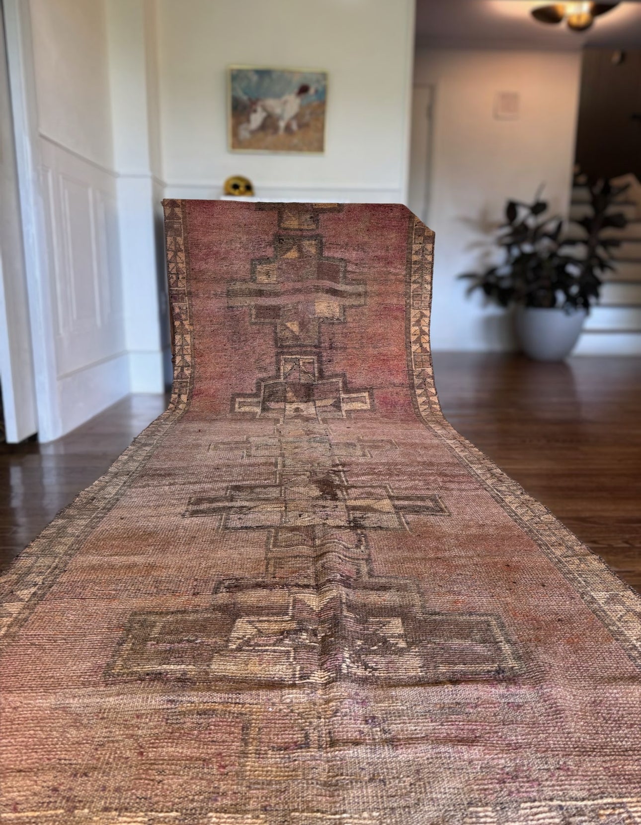 Vintage handmade Turkish wool Runner 4’ x 11’